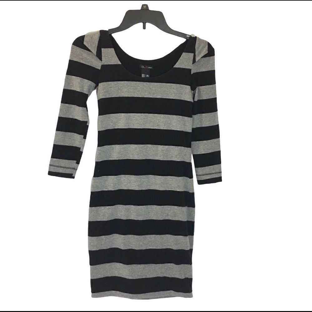 Silver Lab Colcci Striped 3/4 Sleeve Dress Size Small